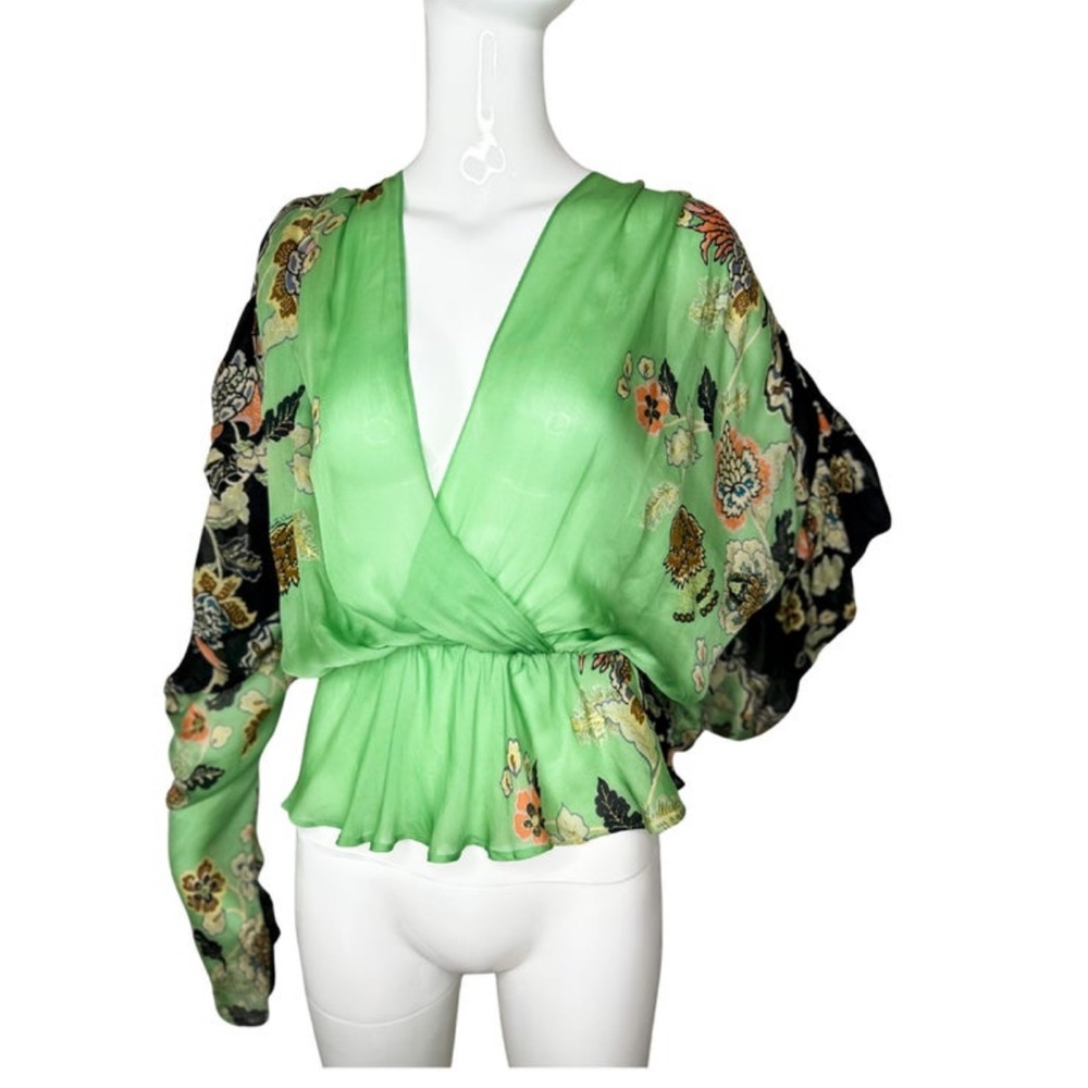 Roberto Cavalli 2003 chinoiserie silk runway top